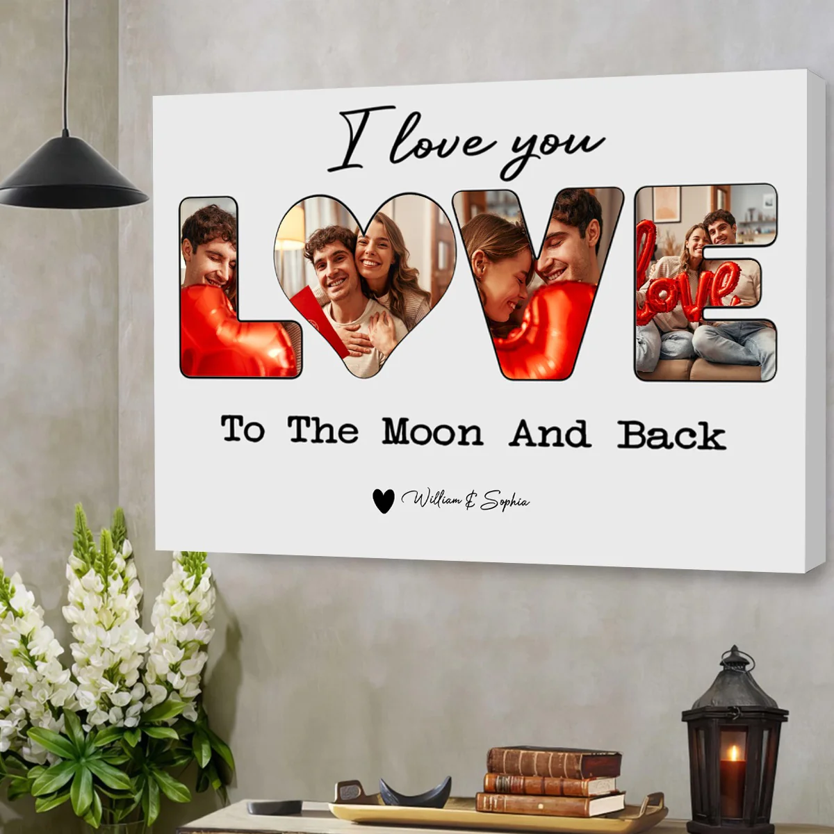 To Me You Are The World Custom Photo Personalized Canvas Poster Valentine's Gift for Couple - Image 4