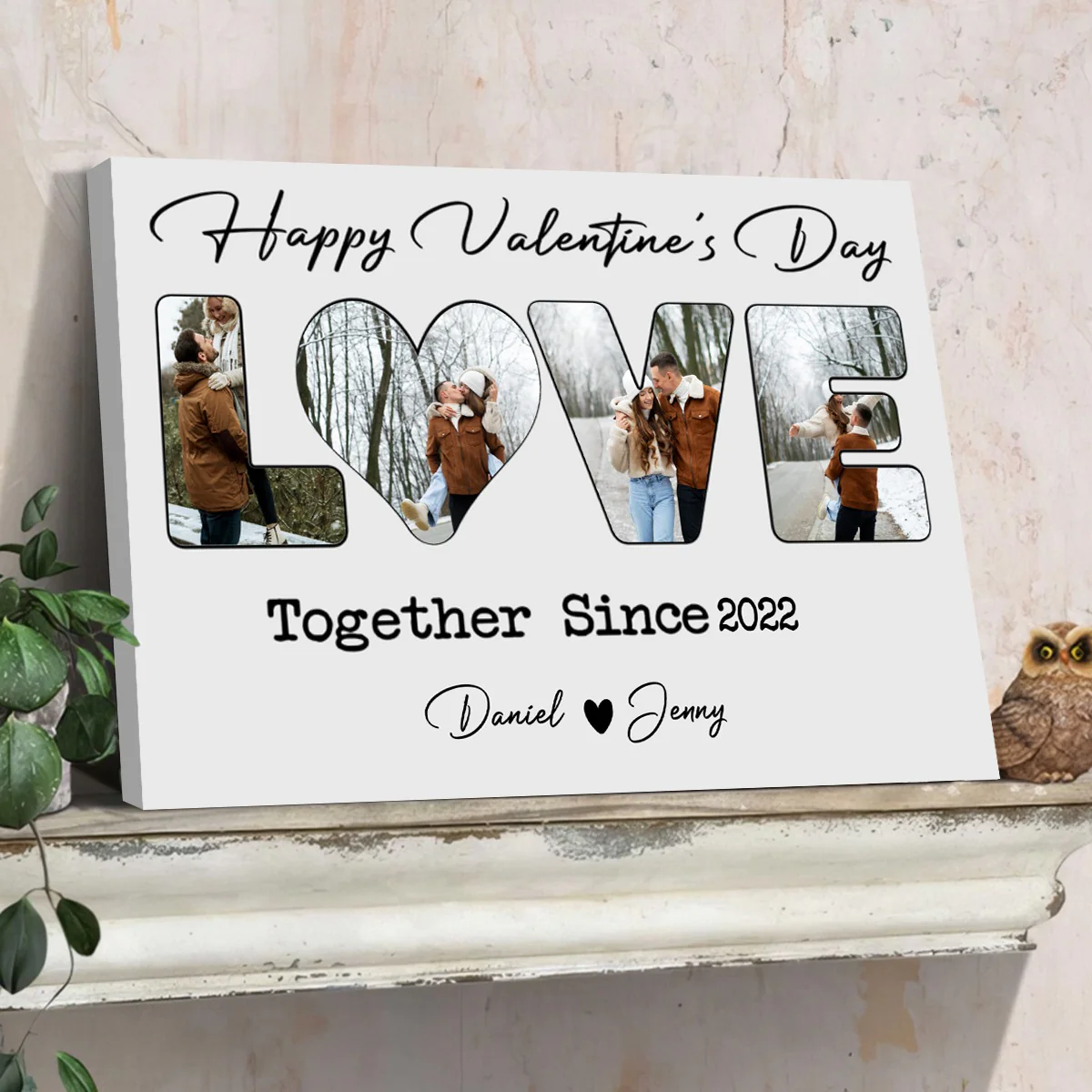 To Me You Are The World Custom Photo Personalized Canvas Poster Valentine's Gift for Couple - Image 8