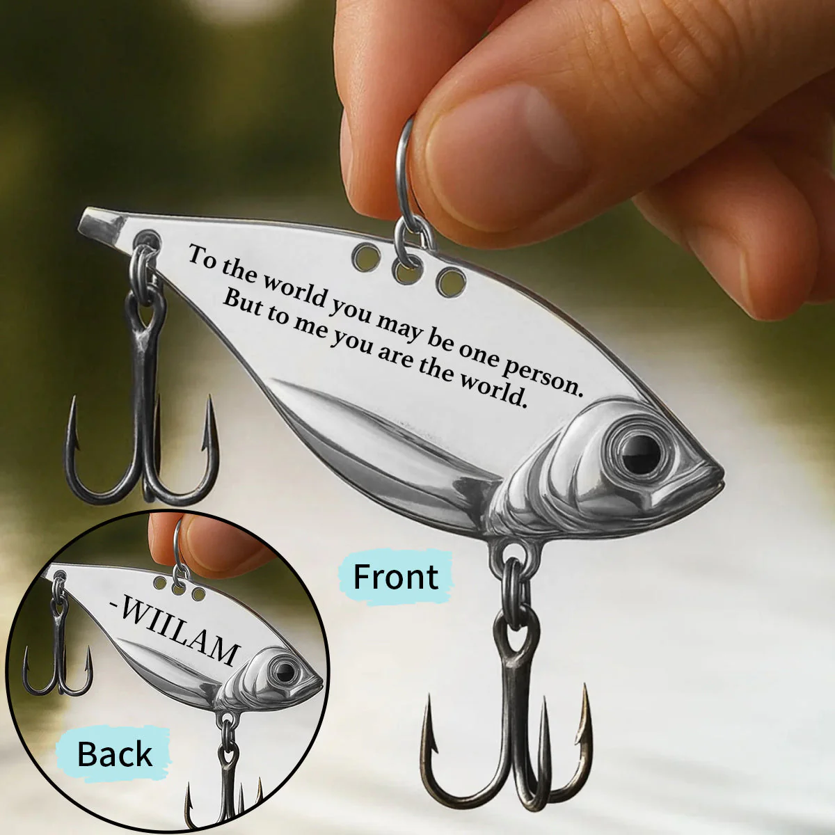 Daddy To Me You Are The World Personalized Fishing Lure - Image 2