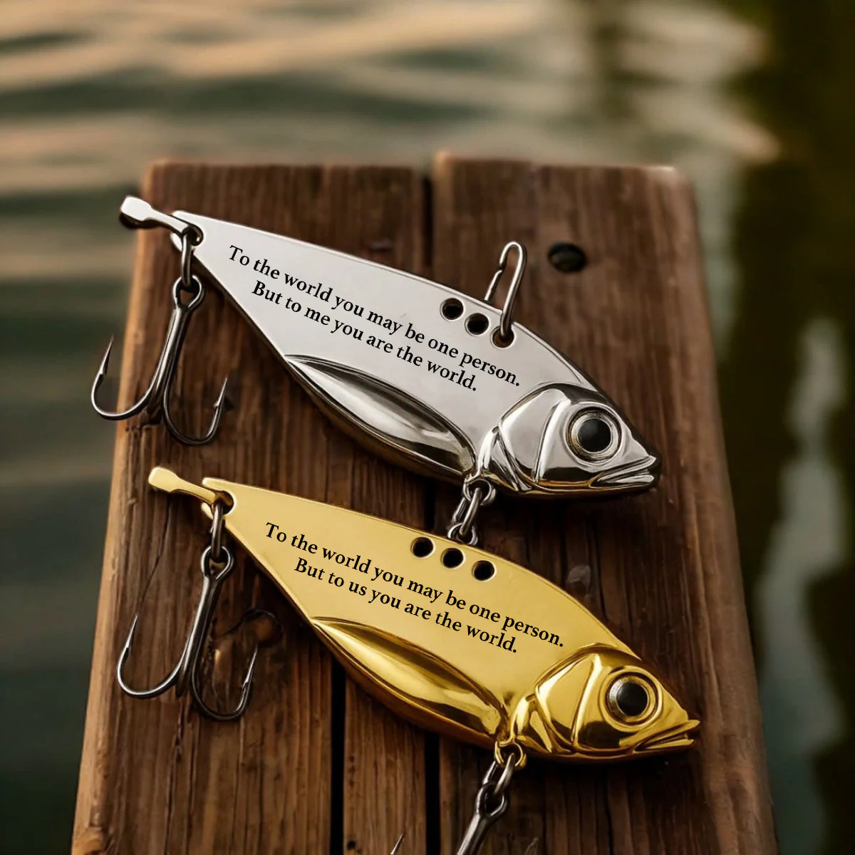 Daddy To Me You Are The World Personalized Fishing Lure - Image 3