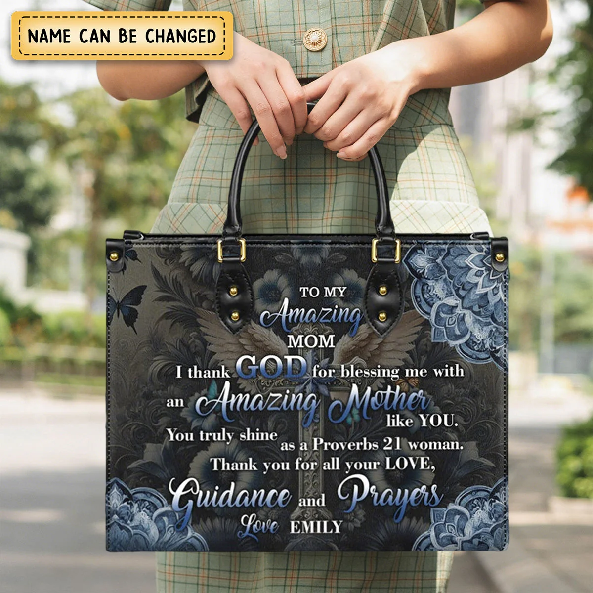 To My Amazing Mom Sweet Leather Bag For Women - Personalized Leather bag with Your Name - Image 8