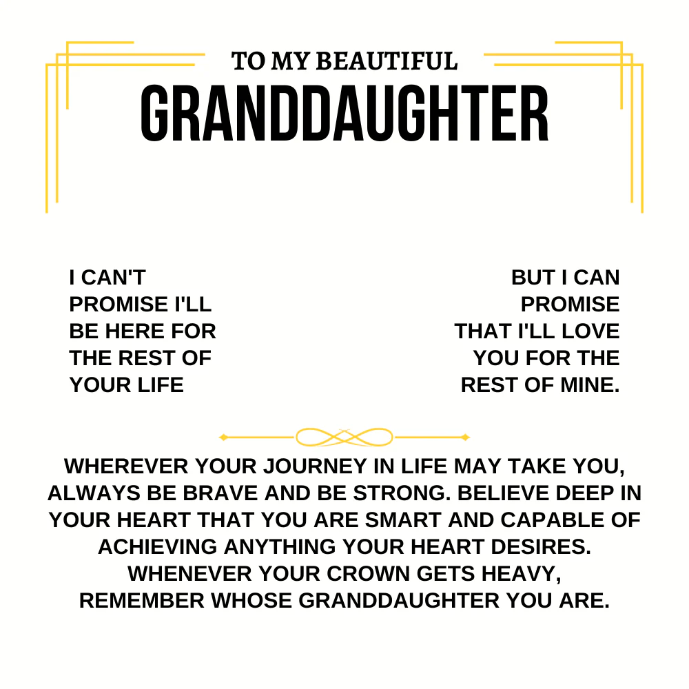 To My Beautiful Granddaughter - Intertwined Hearts Keepsake Necklace - Image 11