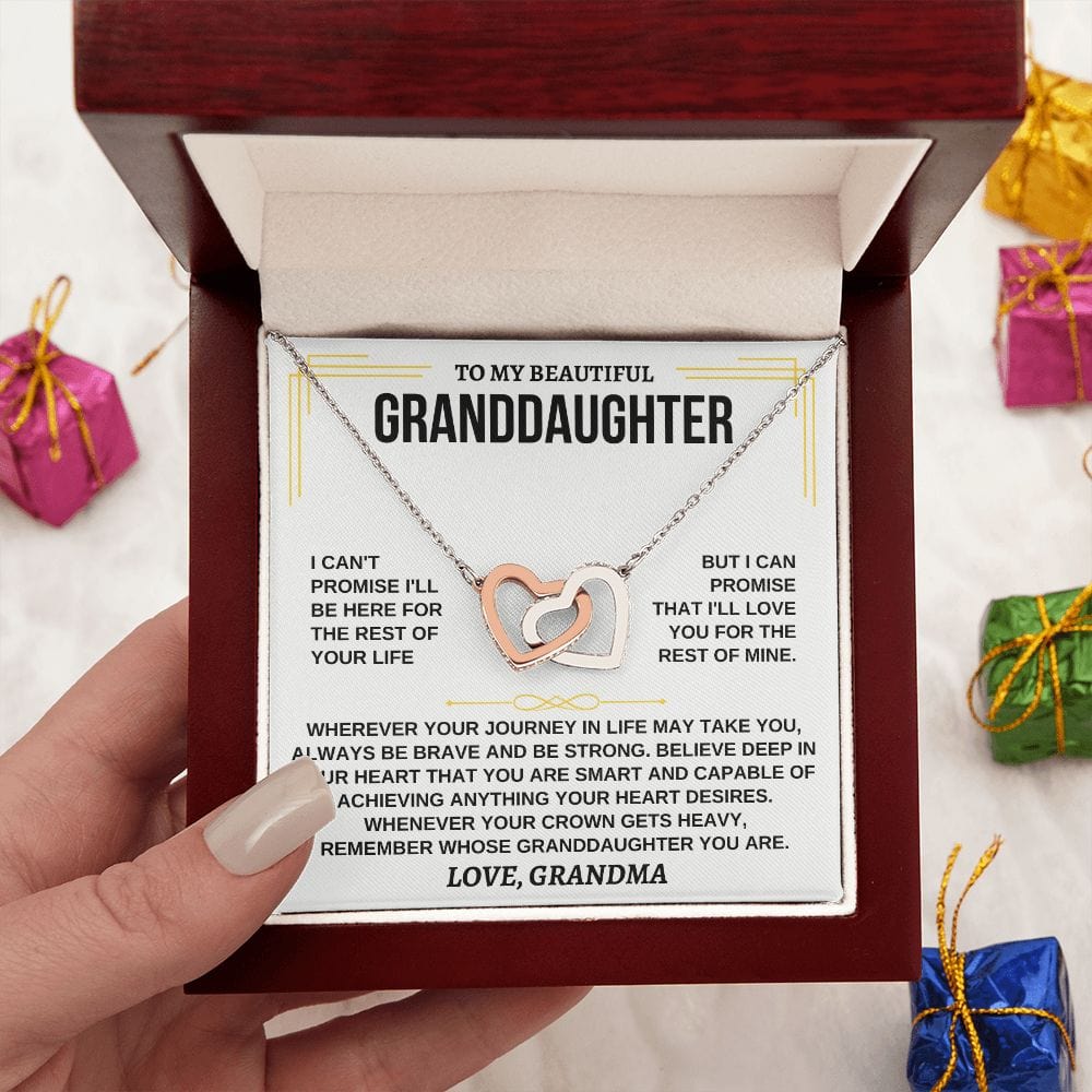 To My Beautiful Granddaughter - Intertwined Hearts Keepsake Necklace - Image 7