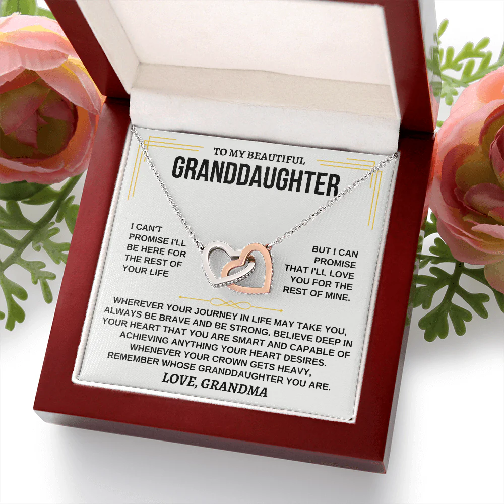 To My Beautiful Granddaughter - Intertwined Hearts Keepsake Necklace - Image 8
