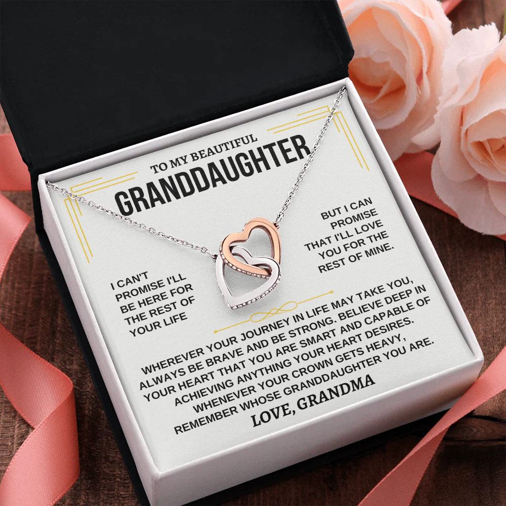 To My Beautiful Granddaughter - Intertwined Hearts Keepsake Necklace - Image 9
