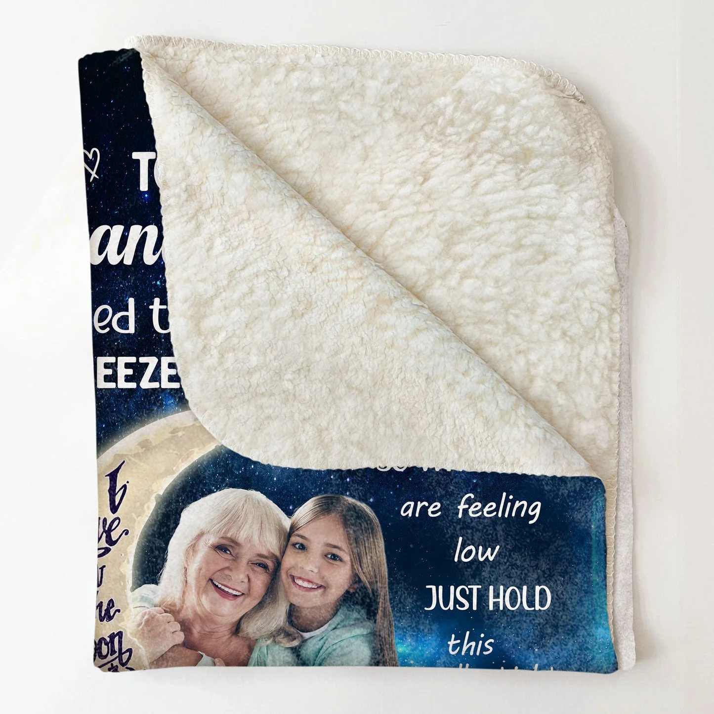To My Granddaughter I Love You To The Moon And Back - Personalized Photo Blanket - Image 4