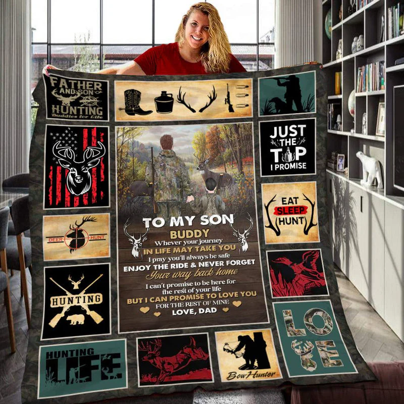 To My Son Hunting Blanket - Personalized Hunting Gifts for Son, Hunting Gift - Image 5