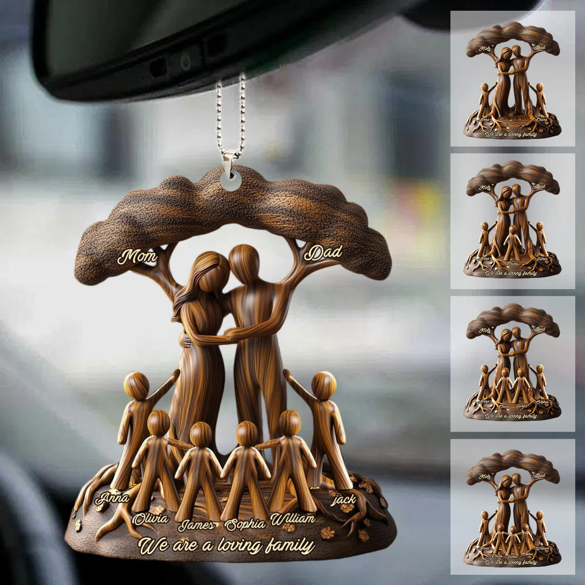 We are a loving family - Personalized Tree Family Ornament - Image 2