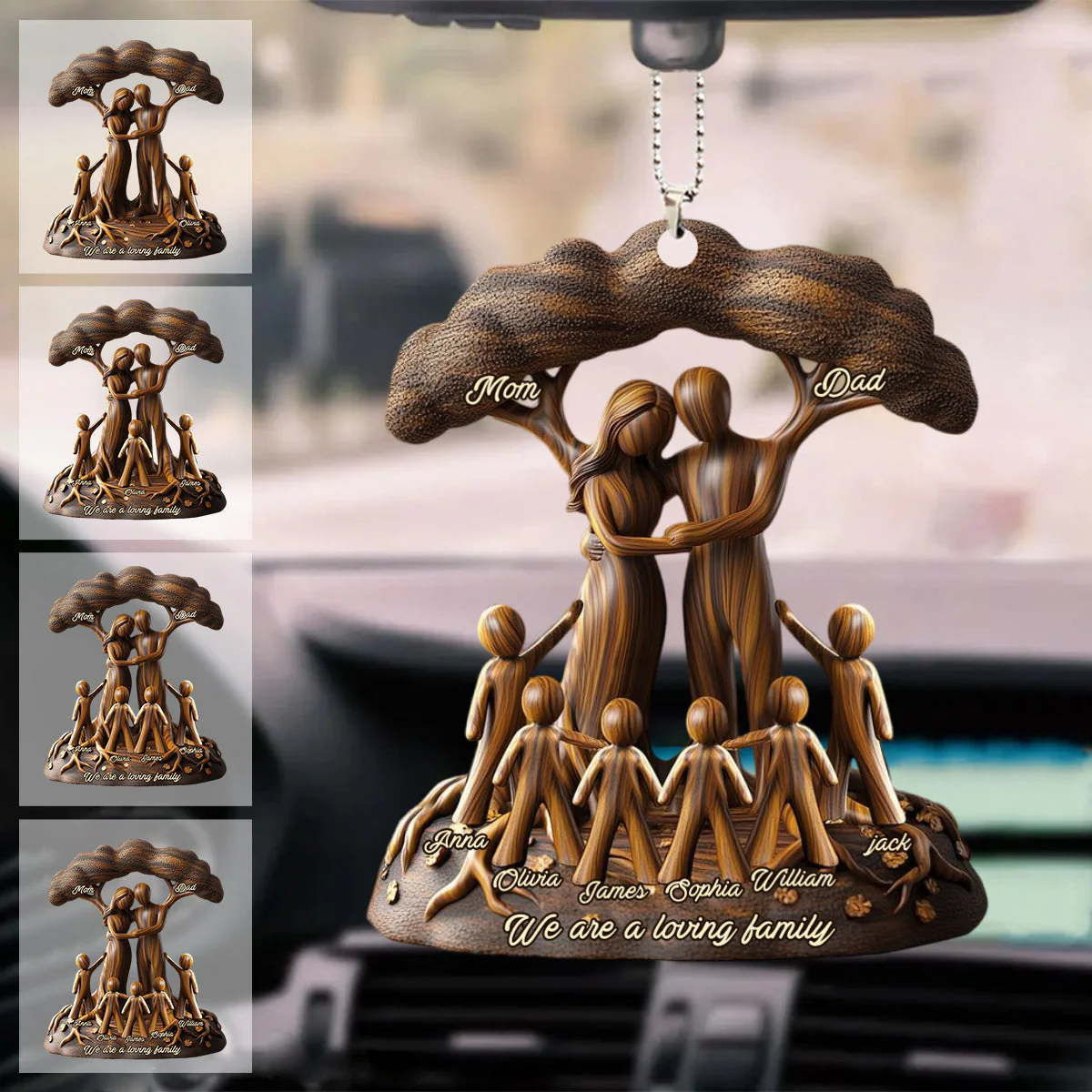 We are a loving family - Personalized Tree Family Ornament - Image 3