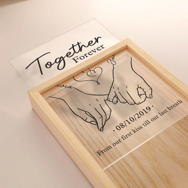 Together Forever From Our First Kiss Till Our Last Breath - Couple Personalized Frame Light Box - Image 7