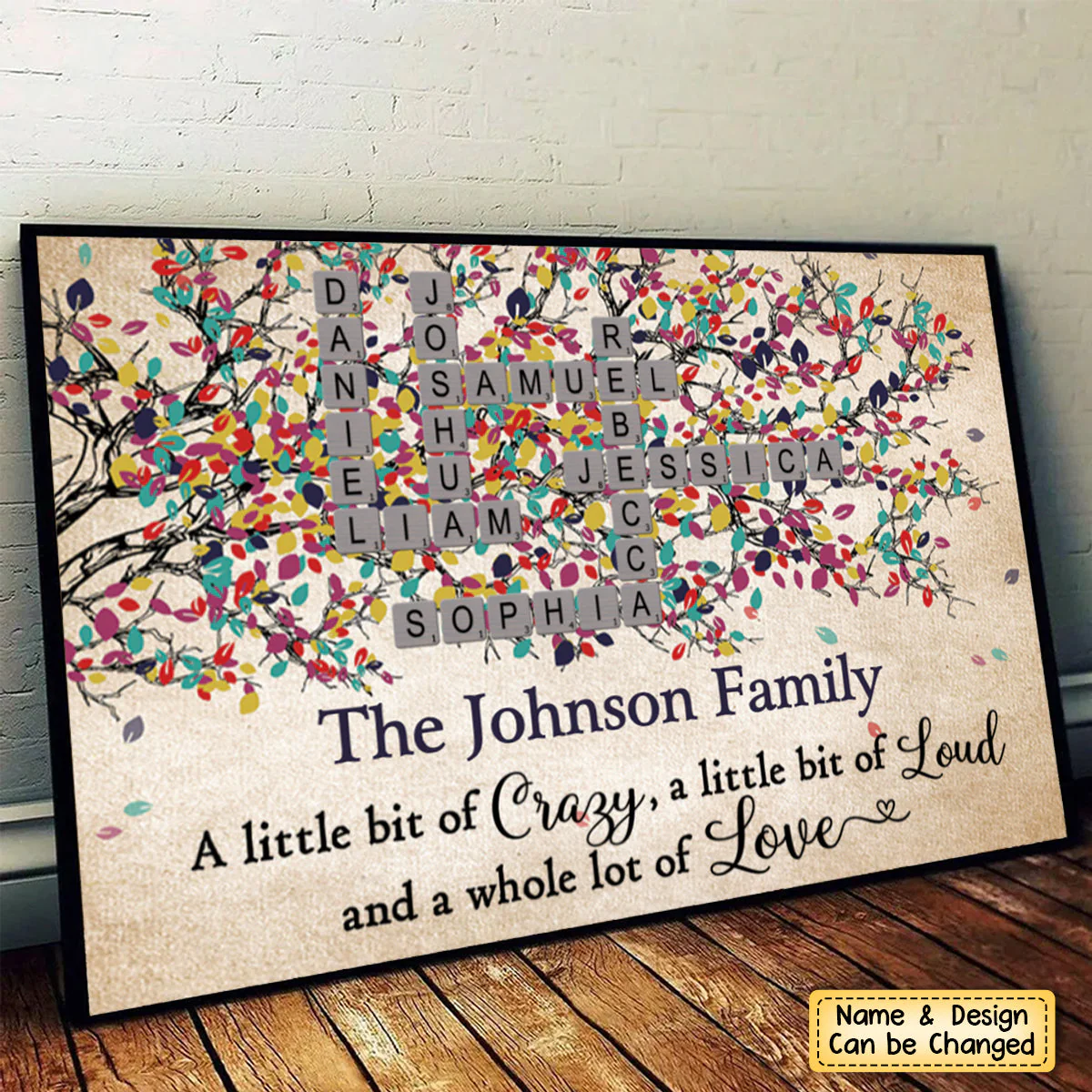 Together Is Our Favorite Place To Be Family Tree - Family Gift - Personalized Crossword Poster - Image 3