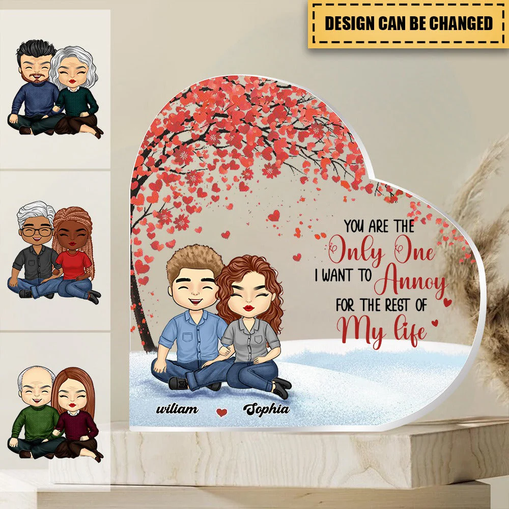 Couple Personalized Heart Shaped Acrylic Plaque - Gift For Husband Wife, Anniversary - Image 2