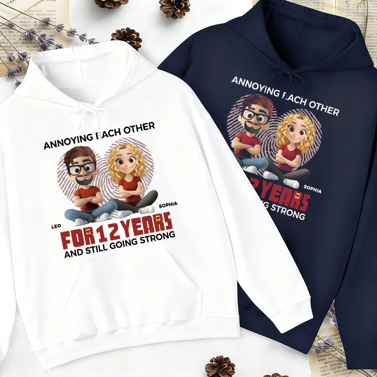 Together, We Make A Perfect Pair - Couple Personalized Pure cotton hoodie - Image 2