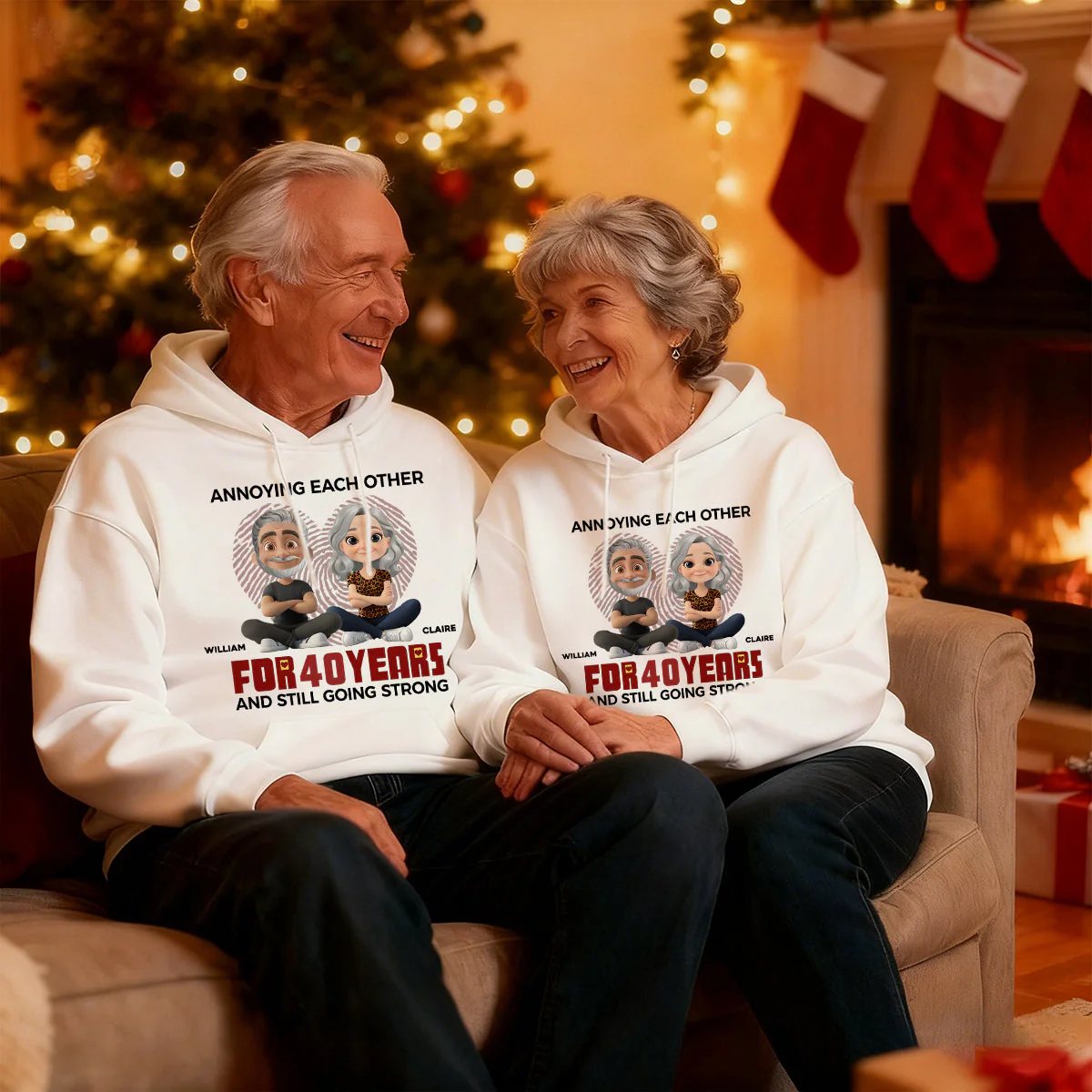 Together, We Make A Perfect Pair - Couple Personalized Pure cotton hoodie - Image 3