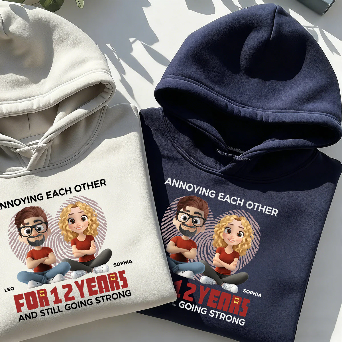Together, We Make A Perfect Pair - Couple Personalized Pure cotton hoodie - Image 5