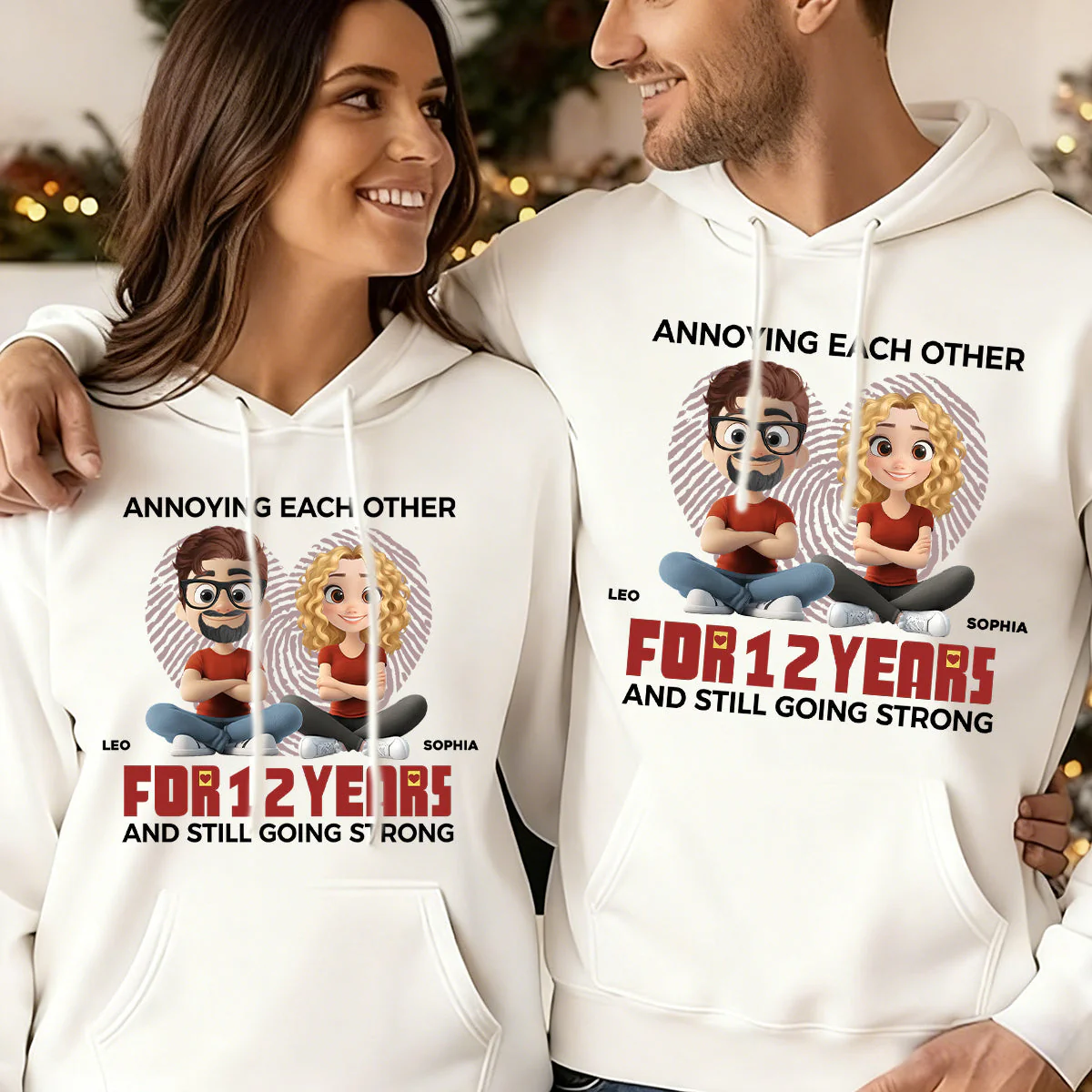 Together, We Make A Perfect Pair - Couple Personalized Pure cotton hoodie - Image 7
