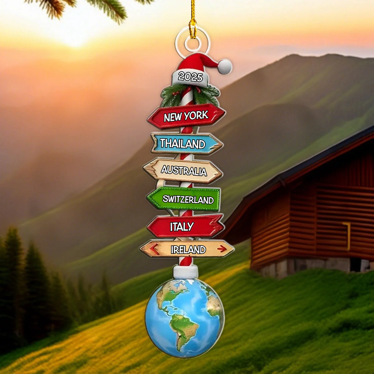 Travel Adventure Destinations Of 2025 Personalized Acrylic Ornament, Gift For Travel Enthusiasts - Image 4