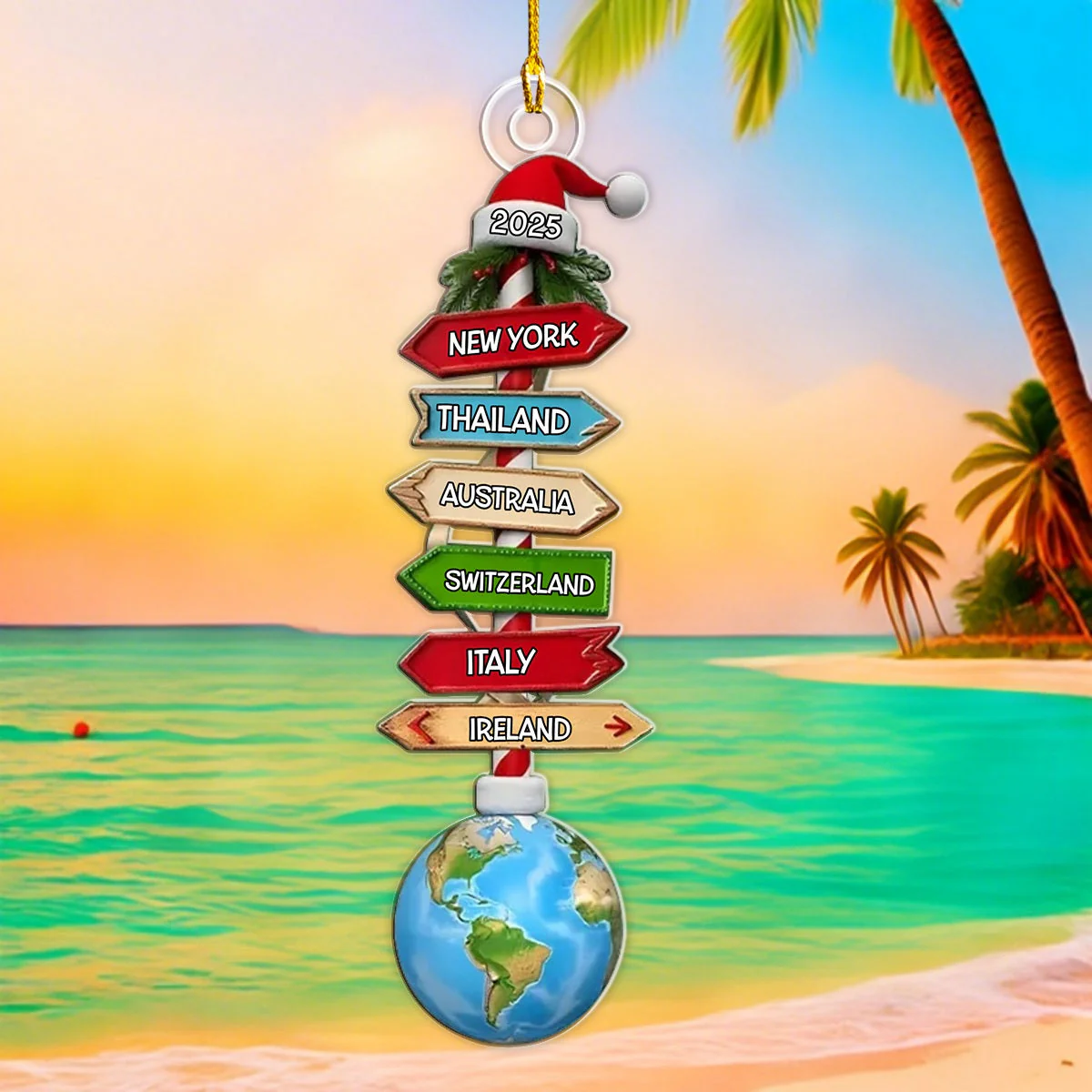 Travel Adventure Destinations Of 2025 Personalized Acrylic Ornament, Gift For Travel Enthusiasts - Image 5