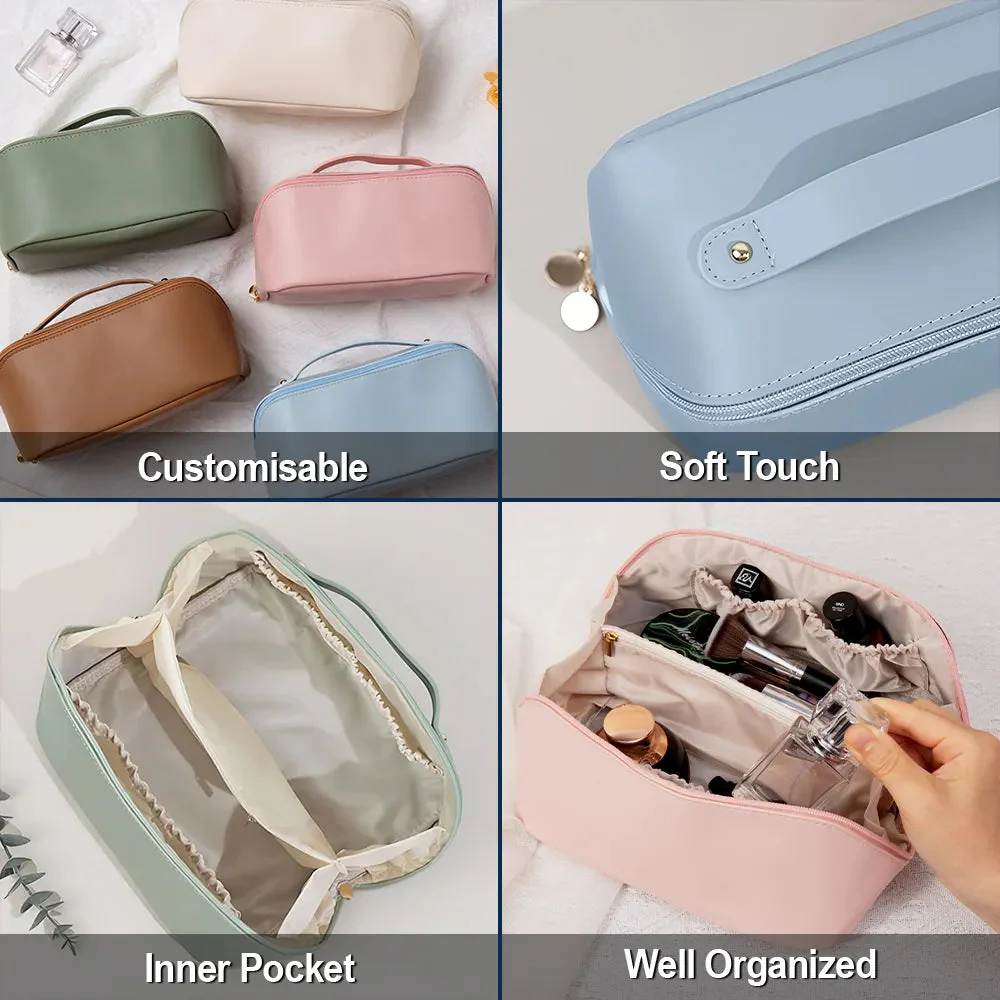 Travel All My Cruise Crap - Personalized Leather Makeup Bag For Vacations - Image 3