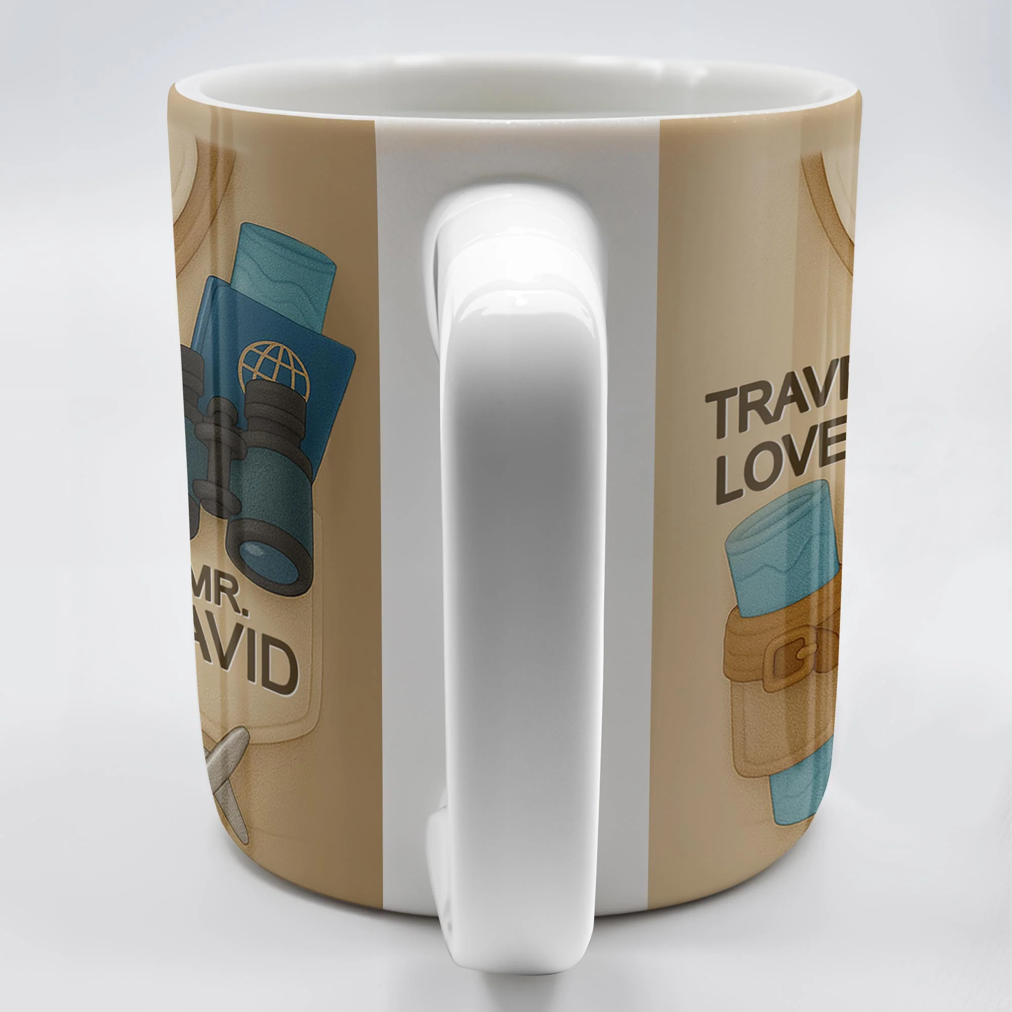 Travel Lover, Shirt, Tie, Binoculars, Map, Airplane, Personalized Travel Mug, Gift For Explorers - Image 7