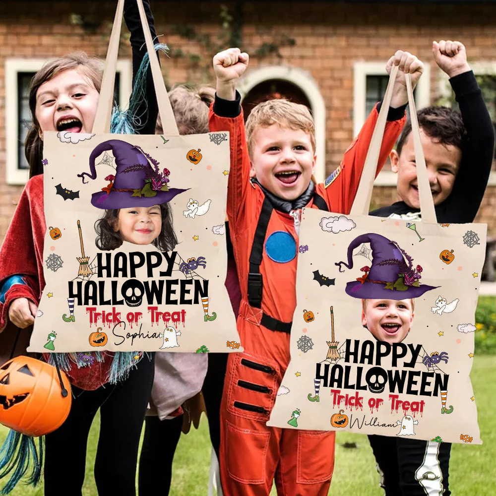 Trick Or Treat Personalized Tote Bag Halloween Gift - Image 3