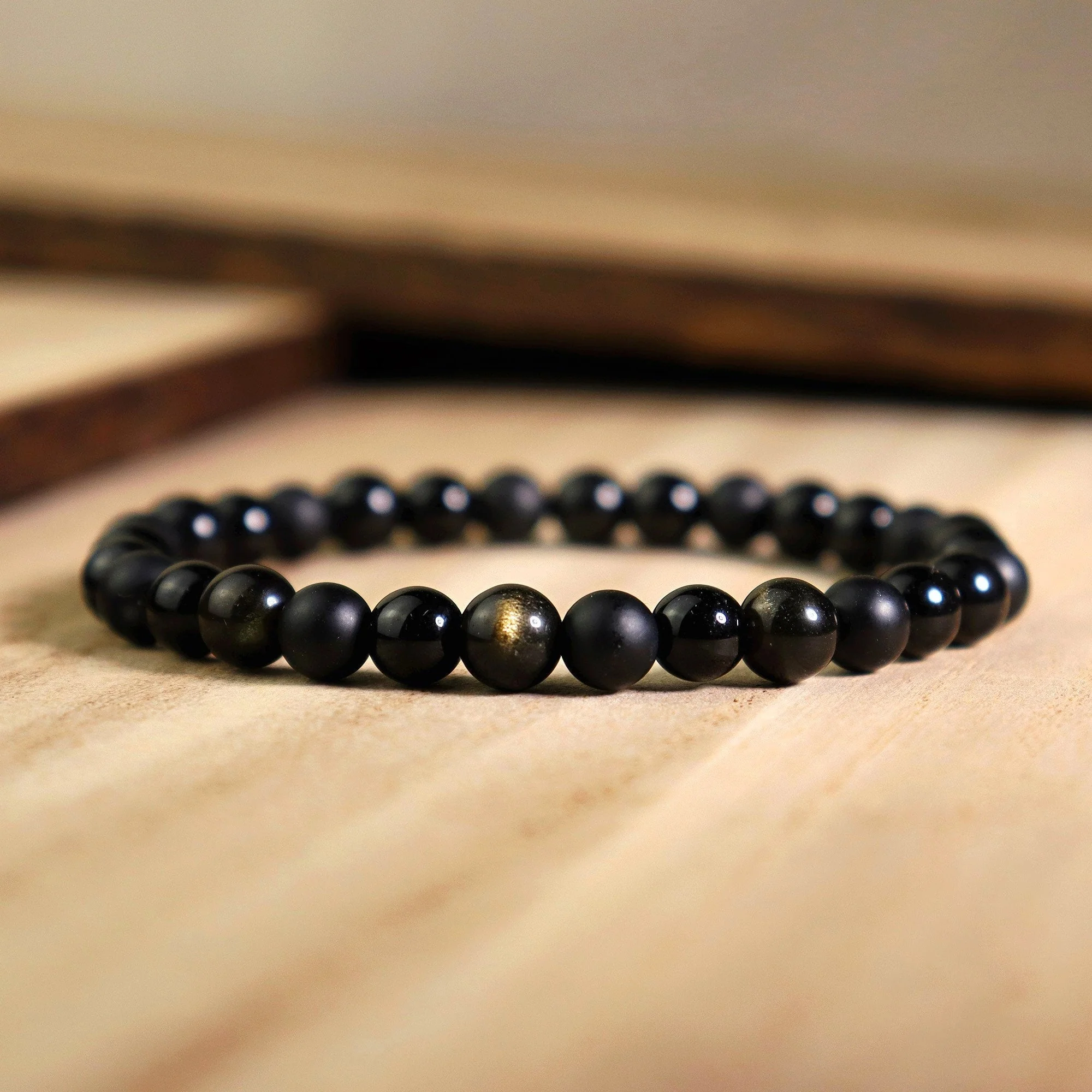Triple protection bracelet, agate gold obsidian bracelet - Healing crystal bracelet - Image 2