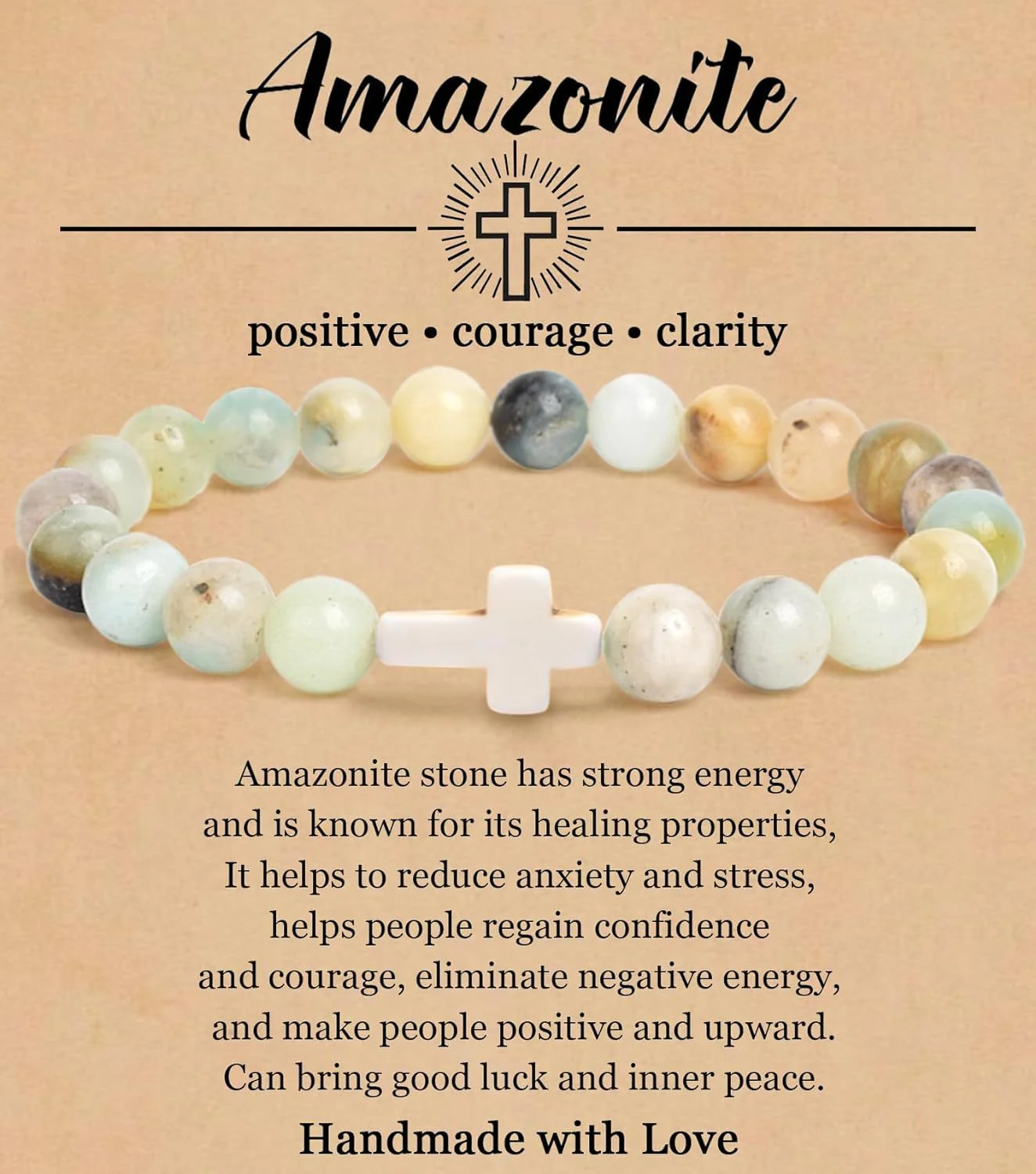 Turquoise Bracelet With Cross, Healing Beads Bracelet - Image 10