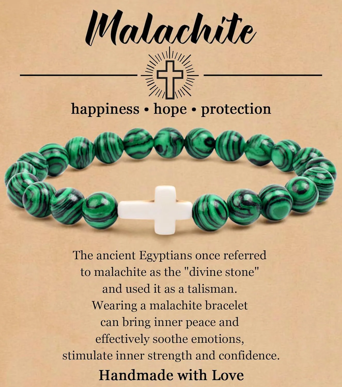 Turquoise Bracelet With Cross, Healing Beads Bracelet - Image 13