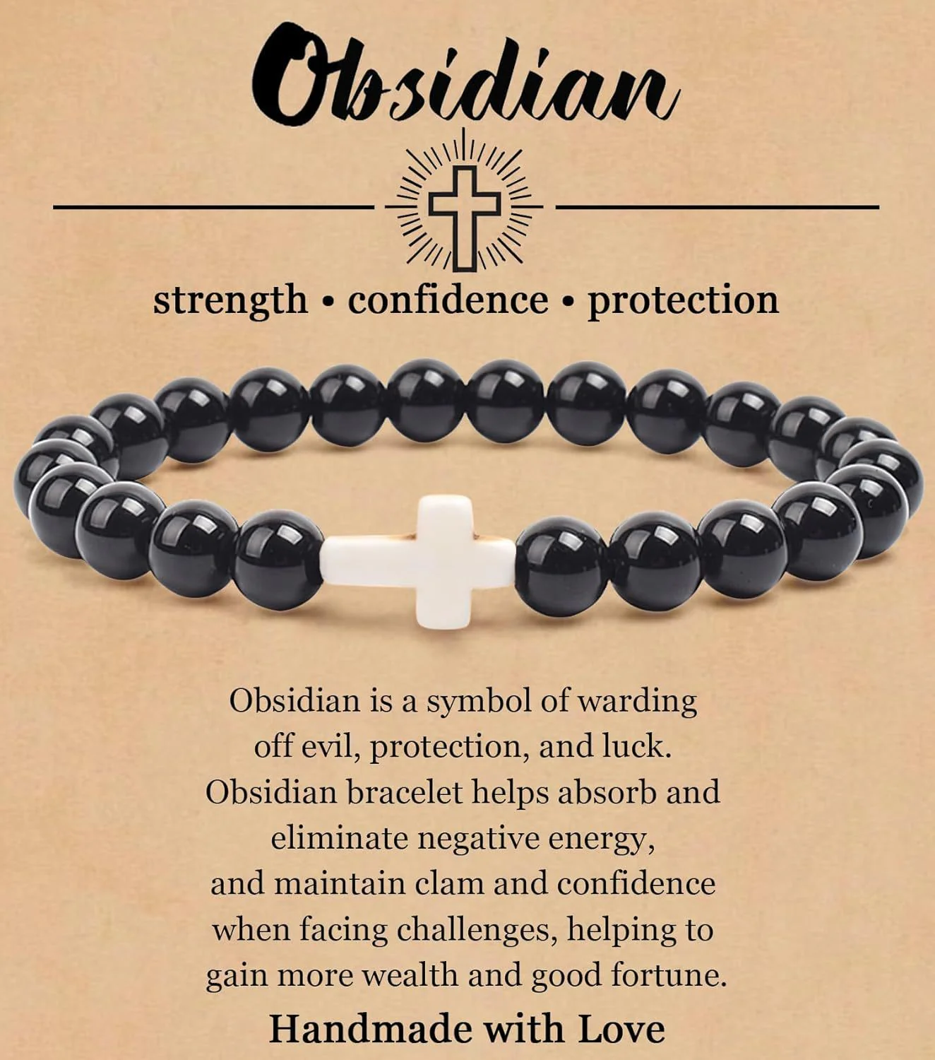 Turquoise Bracelet With Cross, Healing Beads Bracelet - Image 14