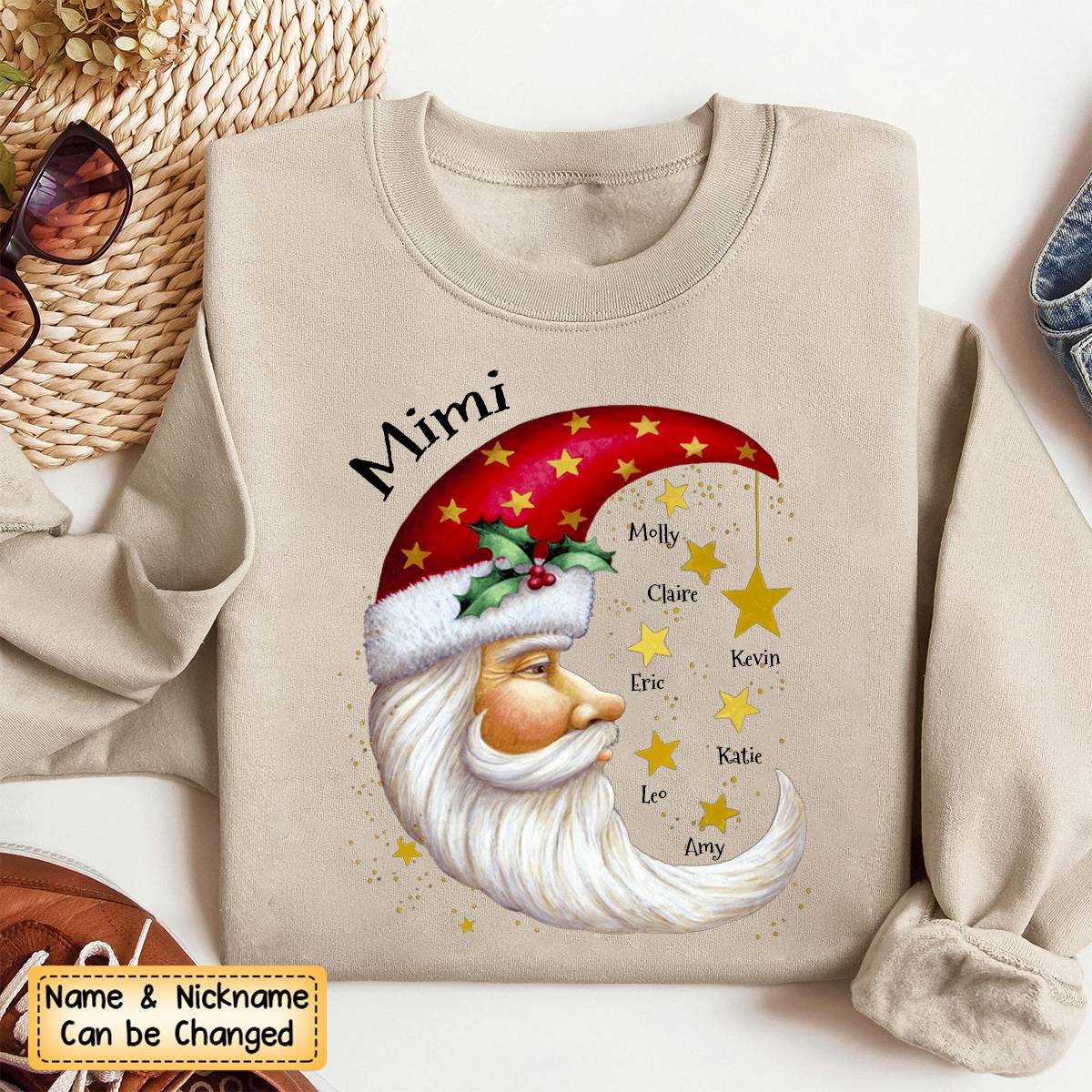 Twinkle Little Stars And Santa Grandma Personalized Christmas Gift for Nana,Grandparents - Image 3
