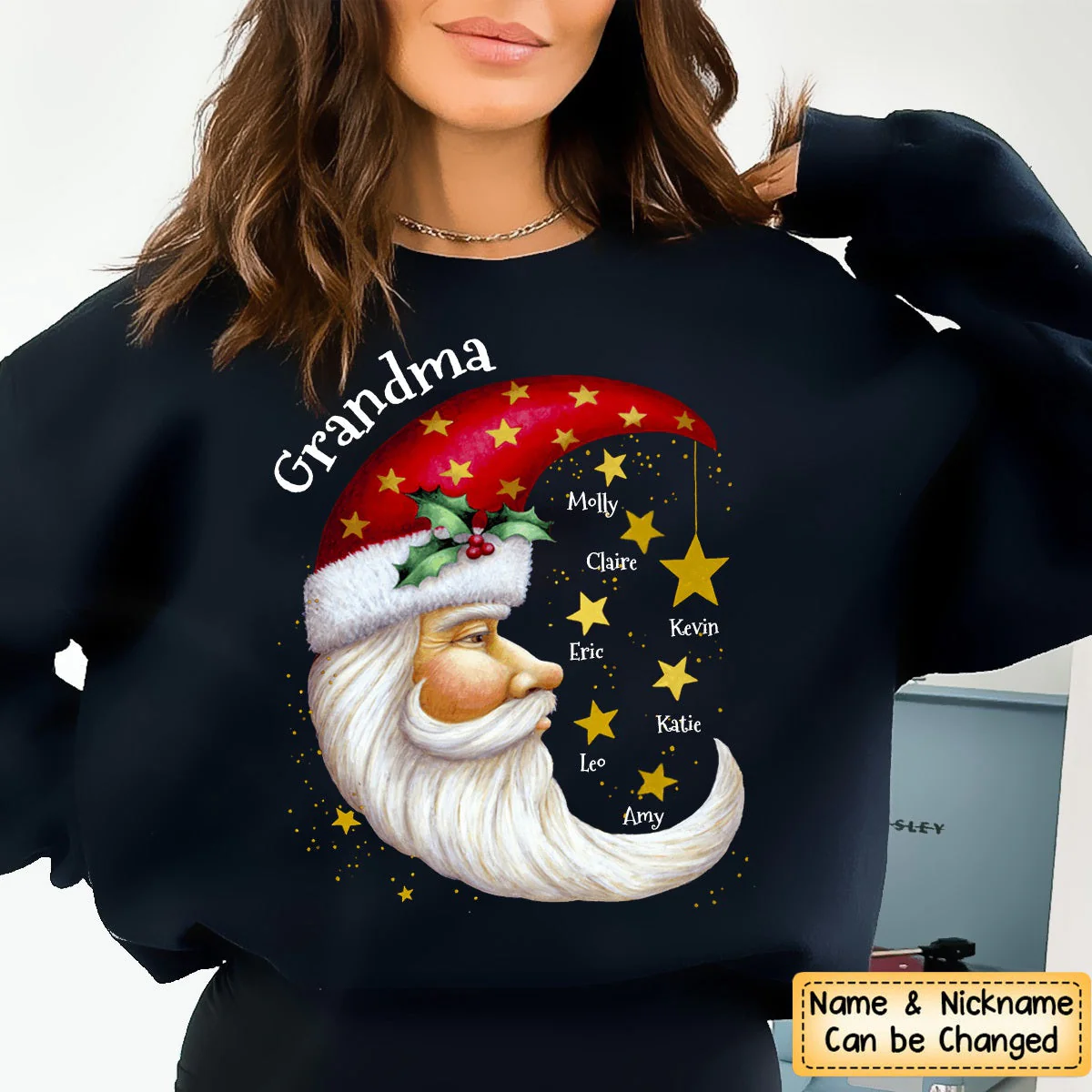 Twinkle Little Stars And Santa Grandma Personalized Christmas Gift for Nana,Grandparents - Image 6