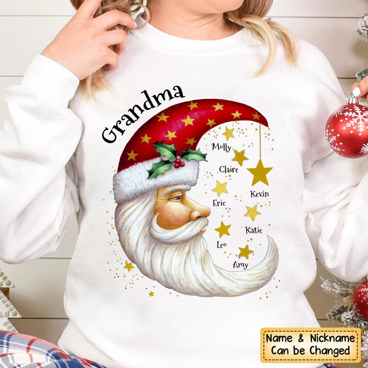 Twinkle Little Stars And Santa Grandma Personalized Christmas Gift for Nana,Grandparents - Image 7