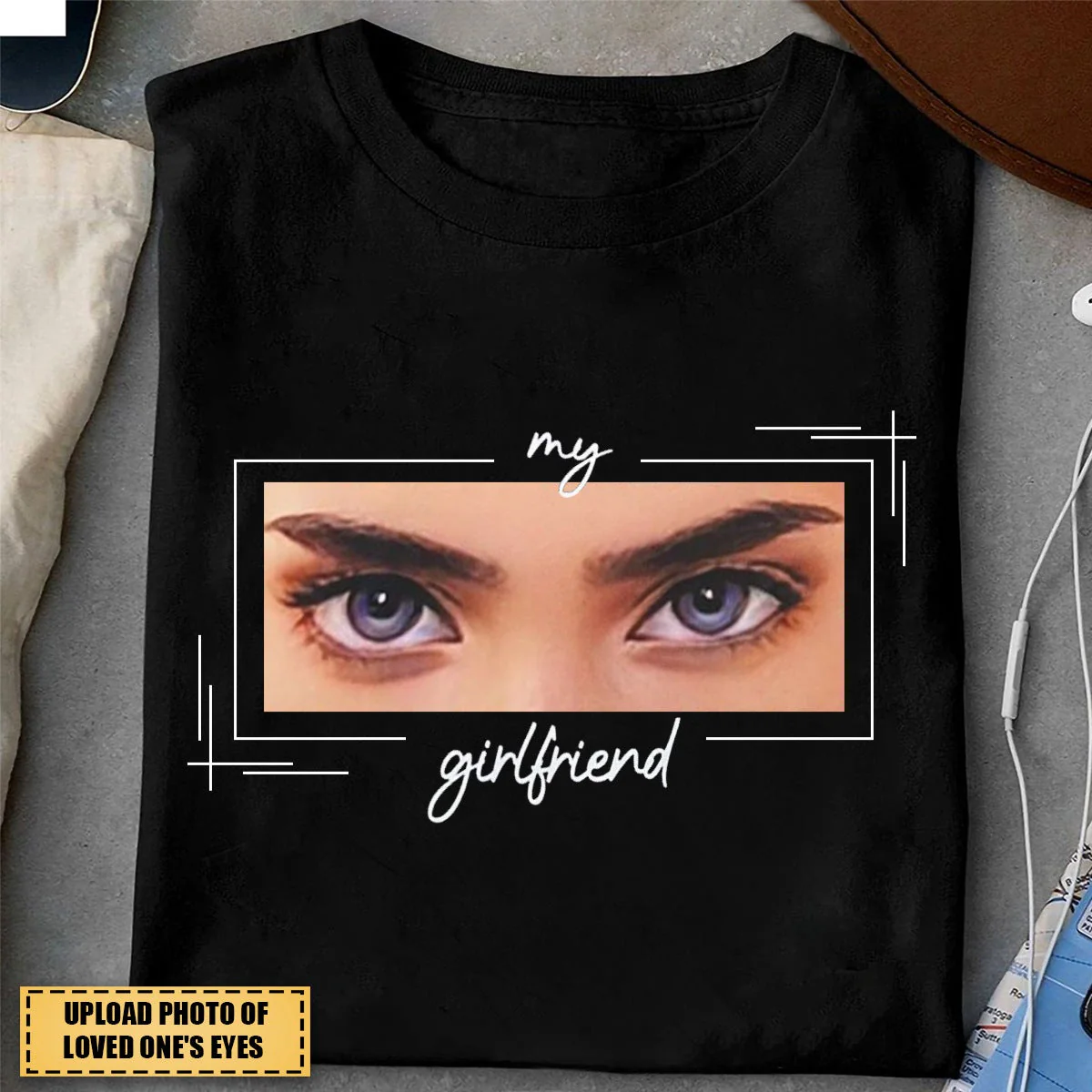 Unique Custom Eyes Tee Loved One's Eyes Personalized Eyes Artwork T Shirt - Image 2