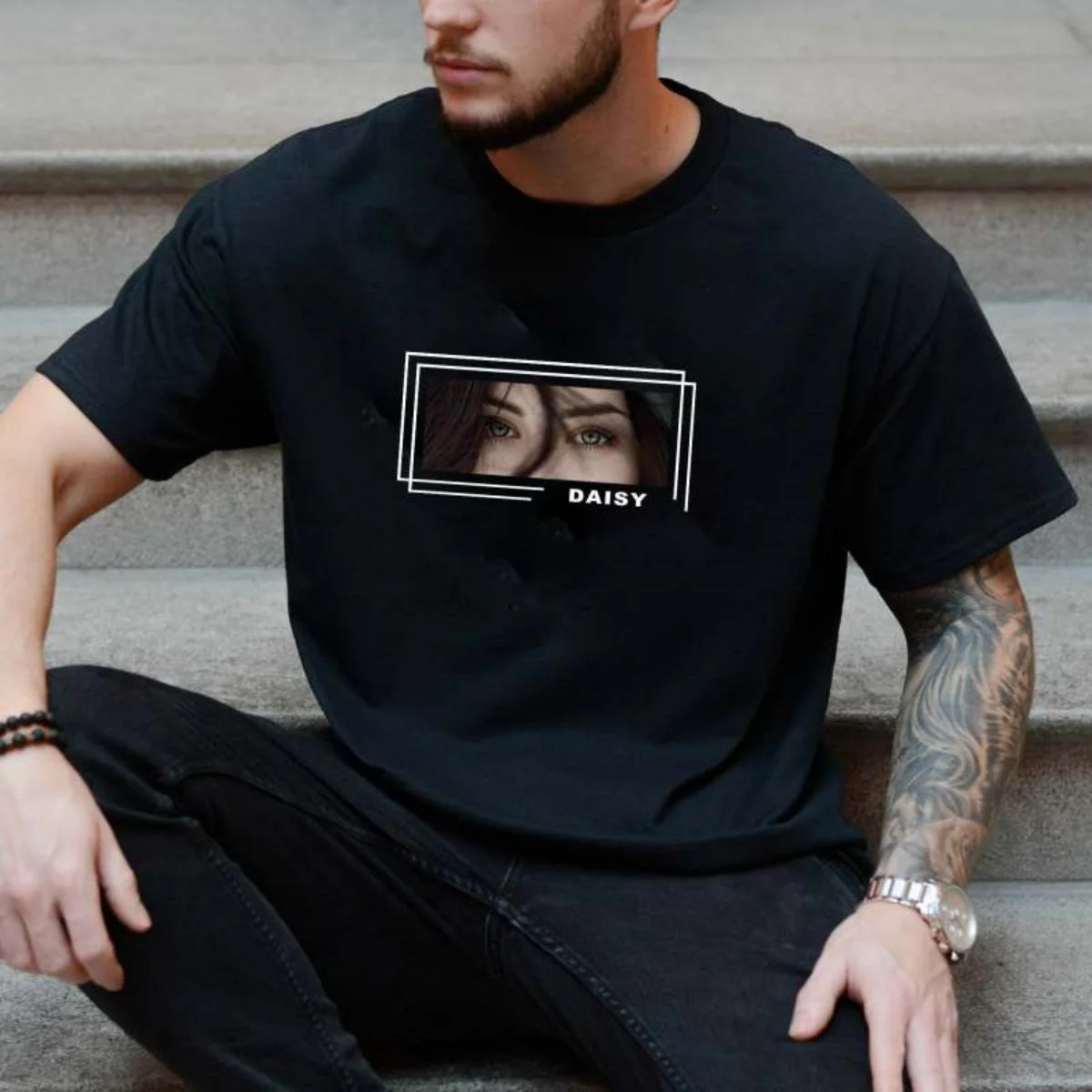 Unique Custom Eyes Tee Loved One's Eyes Personalized Eyes Artwork T Shirt - Image 8