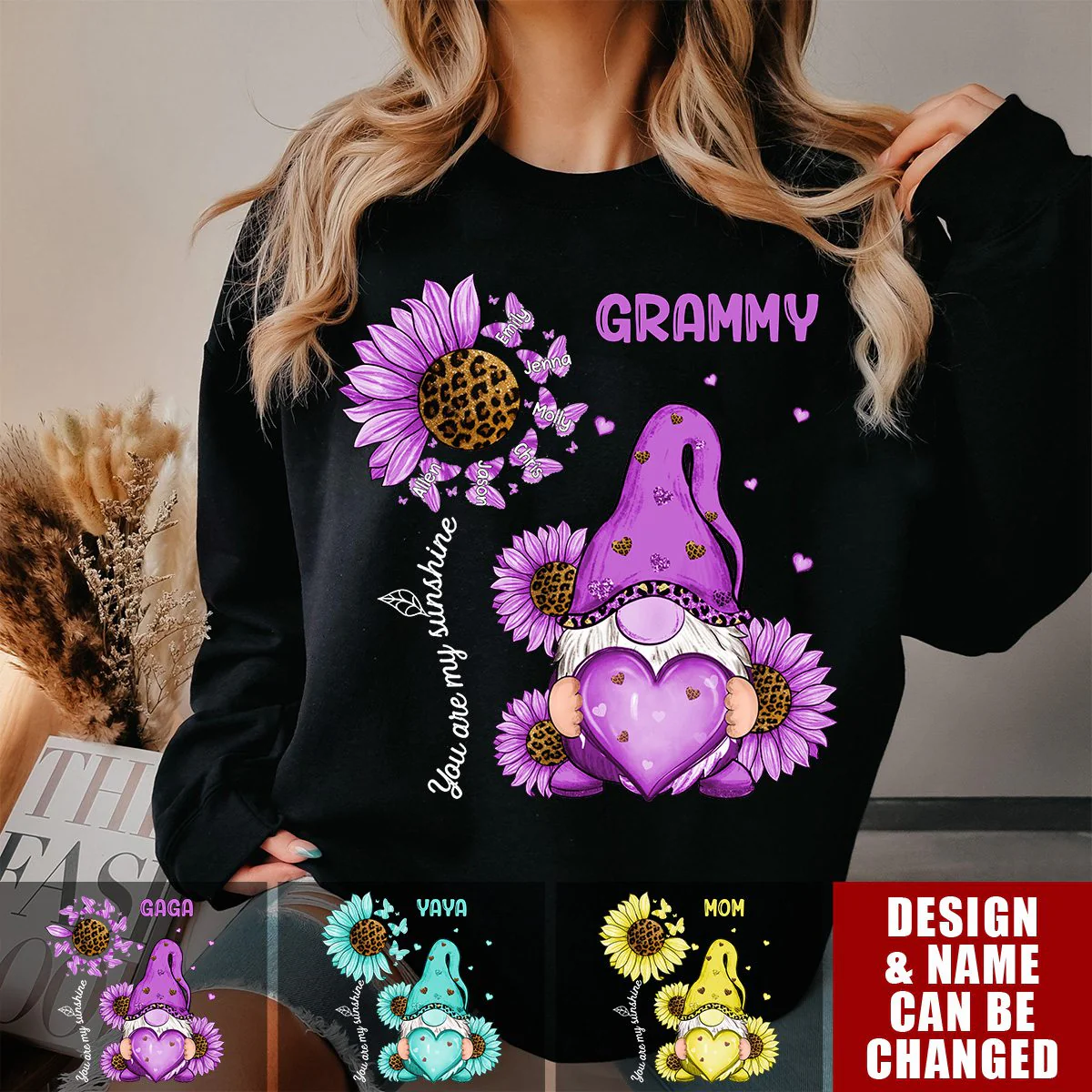 Unique Pinky Leopard Grandma Mom Butterfly Kids Personalized Sweatshirt - Image 5