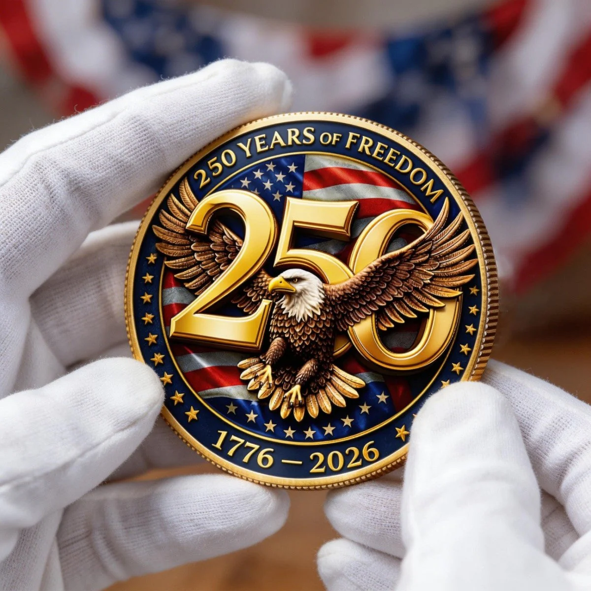 United In Freedom And Pride Commemorative Keepsake Coin - America 250th Anniversary Gifts - Image 5