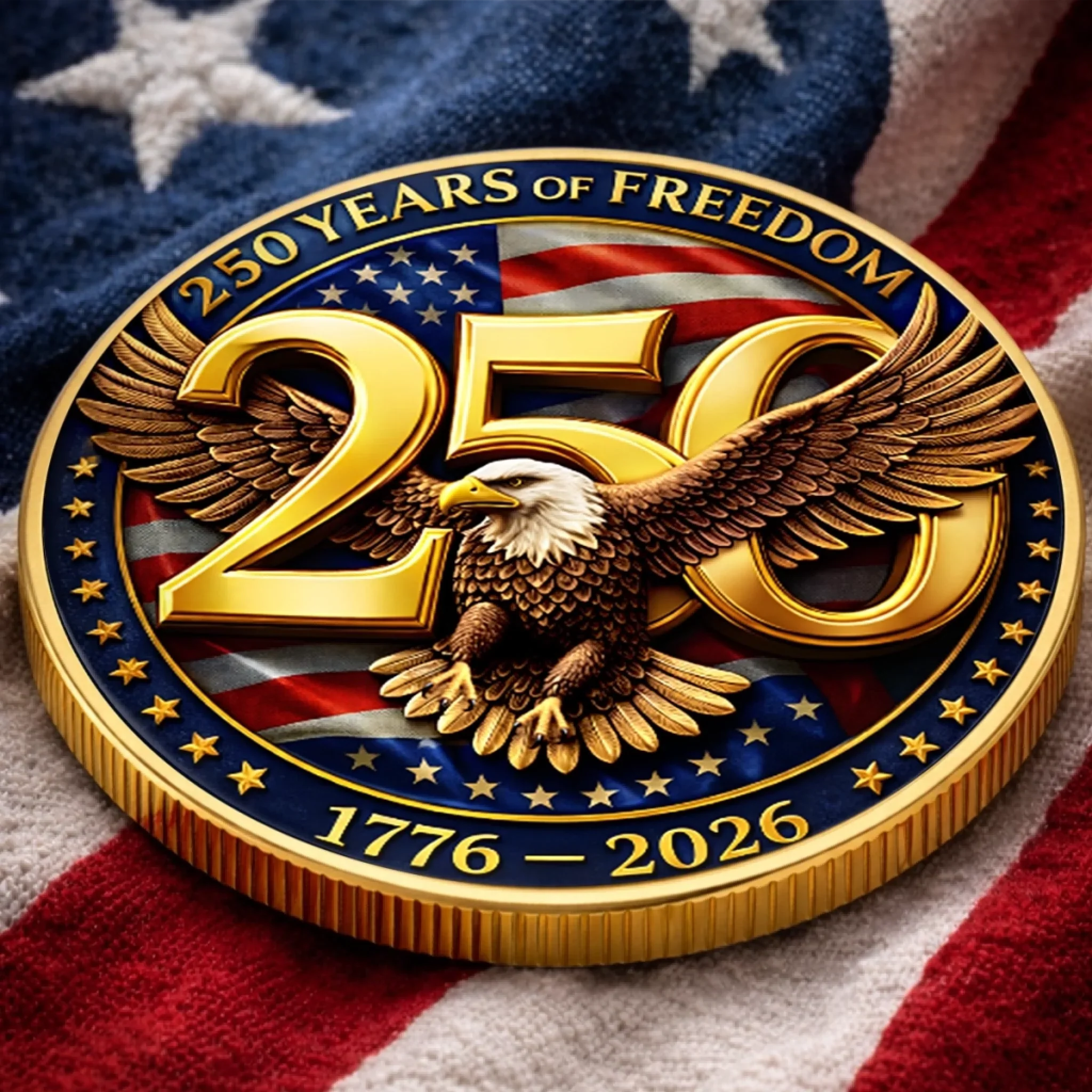 United In Freedom And Pride Commemorative Keepsake Coin - America 250th Anniversary Gifts - Image 6