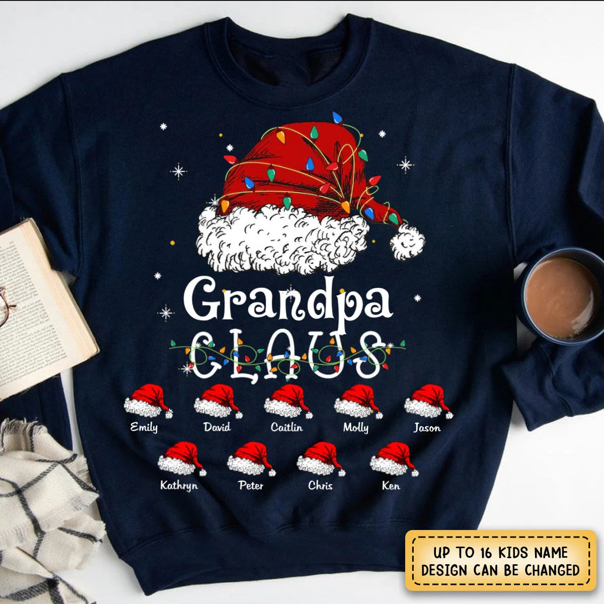 Up to 16 Kids - Claus Funny Family Christmas - Personalized Sweatshirt - Image 5