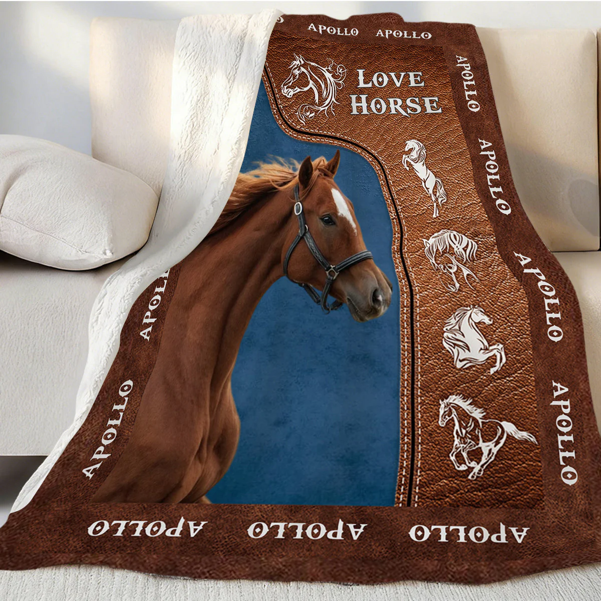 Upload Image Love Horse Blanket - Personalized Gift for Horse Lover - Image 2