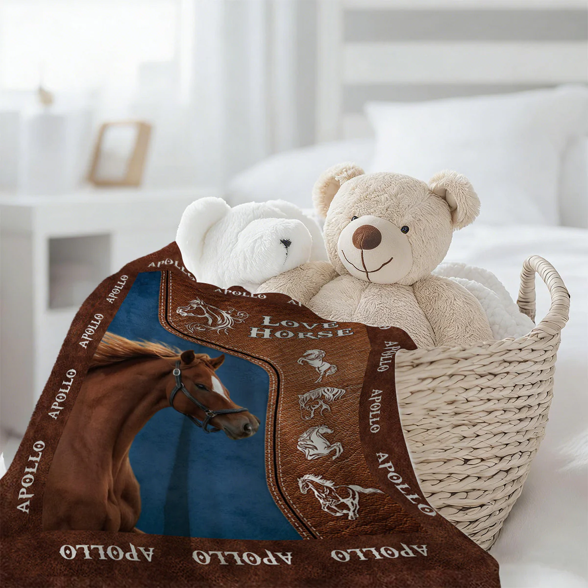 Upload Image Love Horse Blanket - Personalized Gift for Horse Lover - Image 3