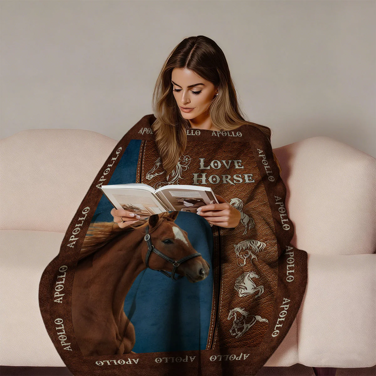 Upload Image Love Horse Blanket - Personalized Gift for Horse Lover - Image 5