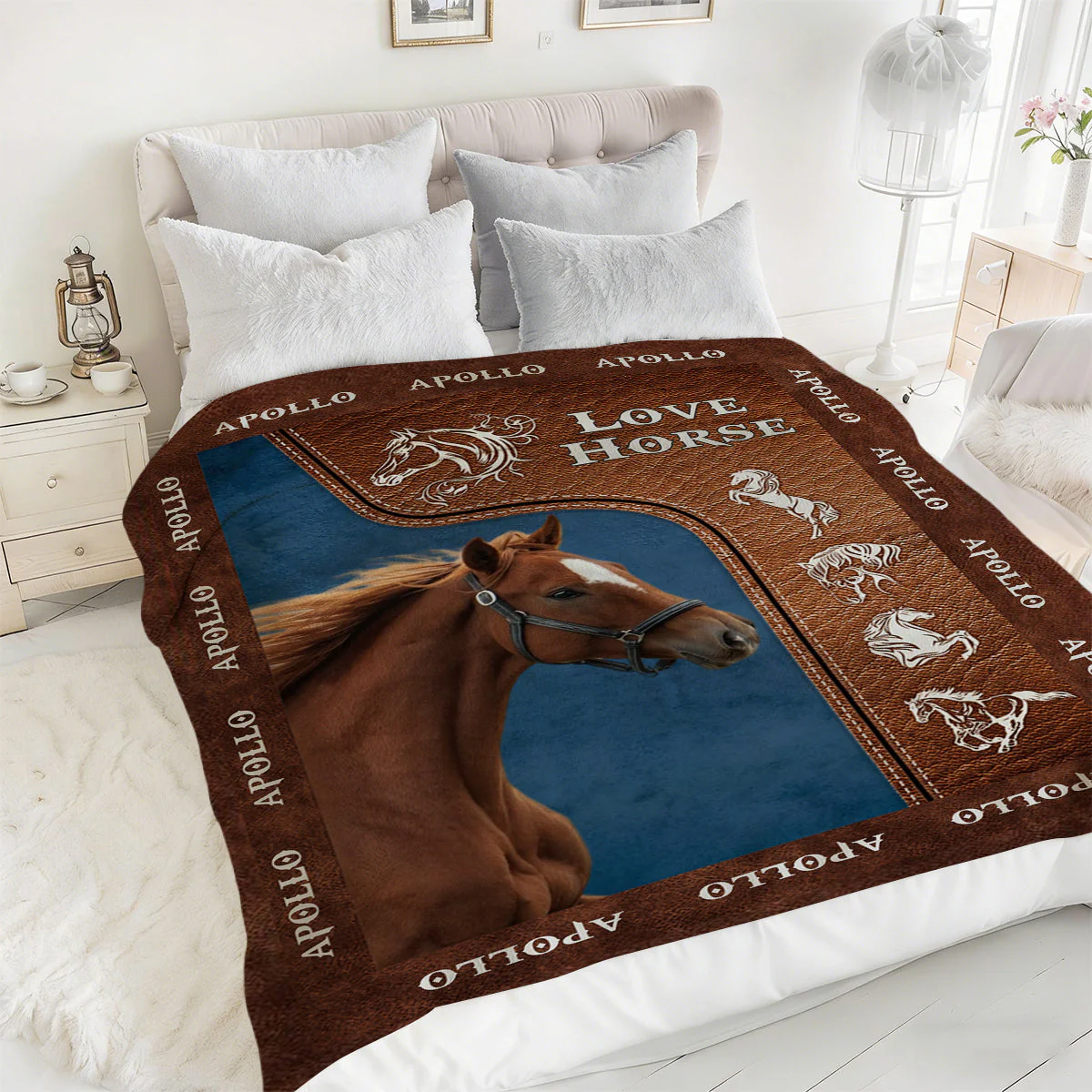 Upload Image Love Horse Blanket - Personalized Gift for Horse Lover - Image 6
