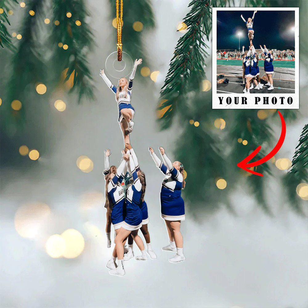 Upload photo-Personalized cheerleaders Acrylic Ornament For cheerleaders - Image 2