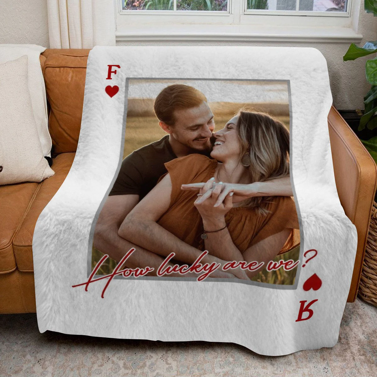Upload Your Photo Playing Cards Blanket For Him And Her - Personalized Photo Gifts For Anniversary - Image 4