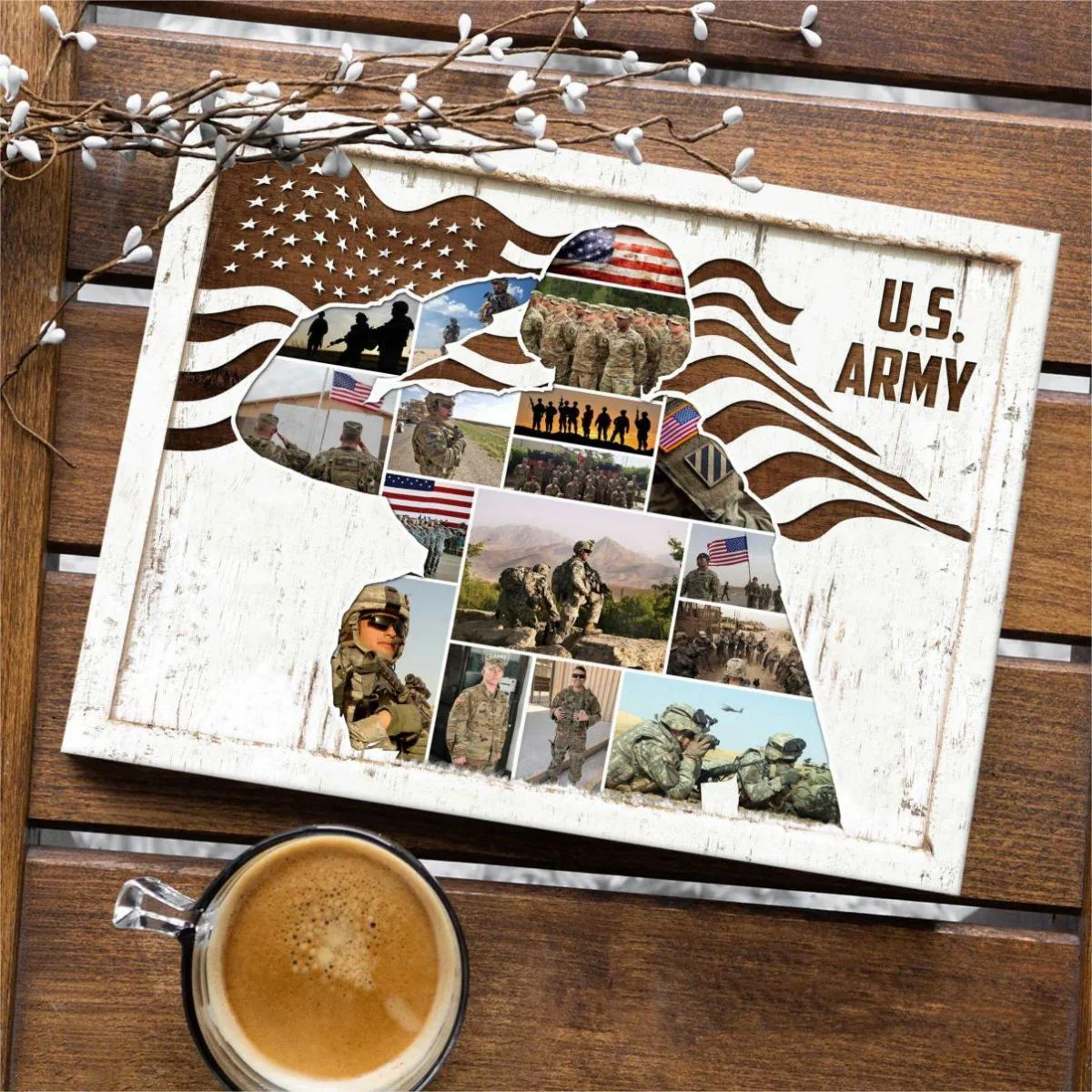 US Army Photo Collage Canvas/Poster Personalized Military Gift, Gift For Soldier - Image 2