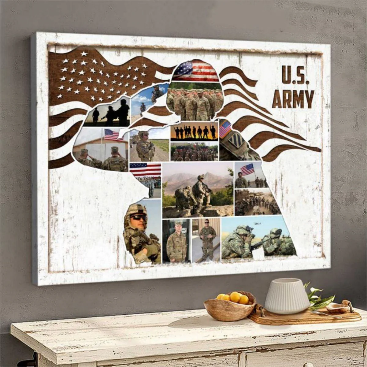 US Army Photo Collage Canvas/Poster Personalized Military Gift, Gift For Soldier - Image 3