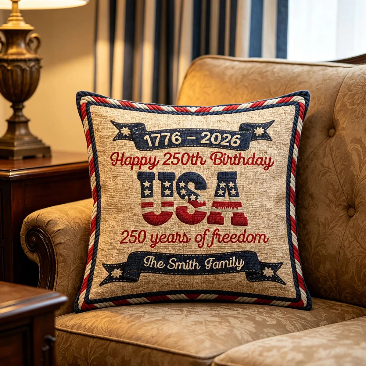 USA 250th Birthday - Personalized Pillow Cover - Image 3