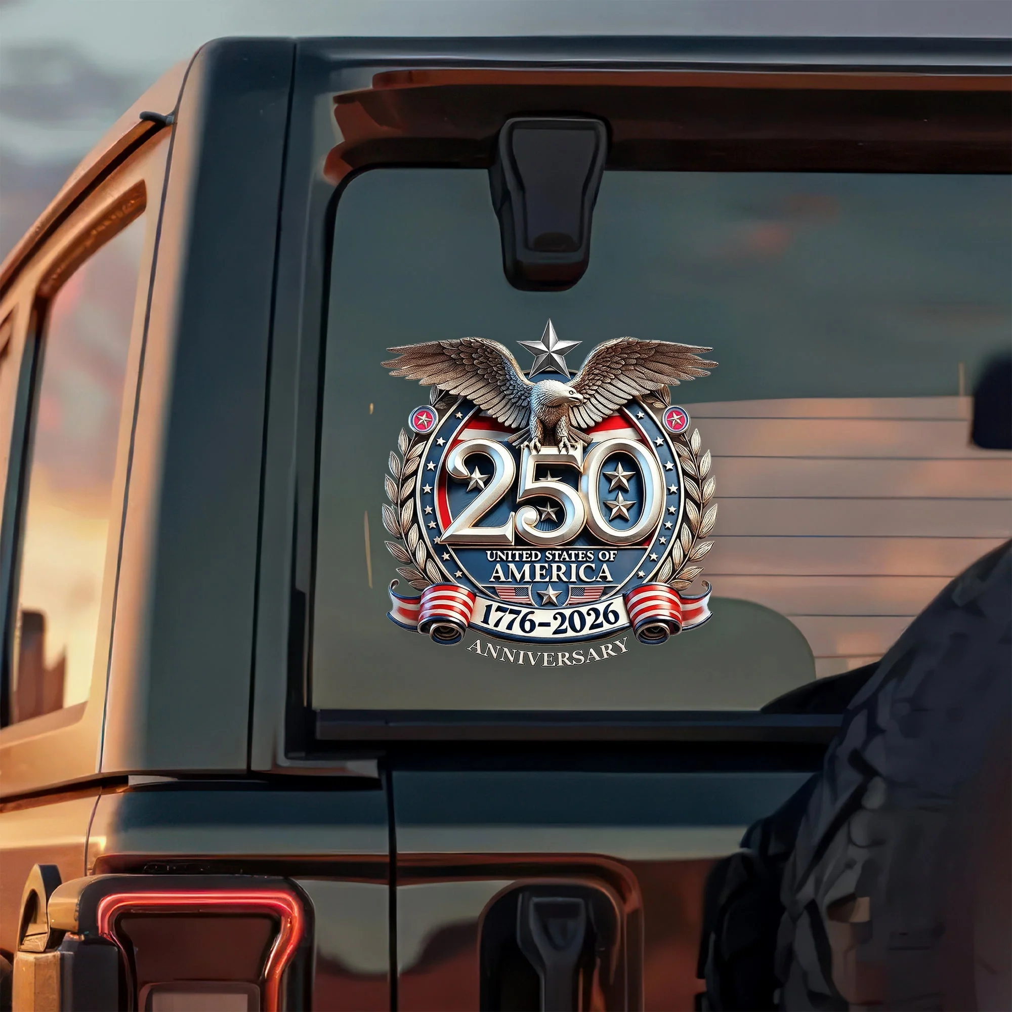 USA Eagles 250th Anniversary Semiquincentennial 1776-2026 Car Window Decal Sticker - Image 4
