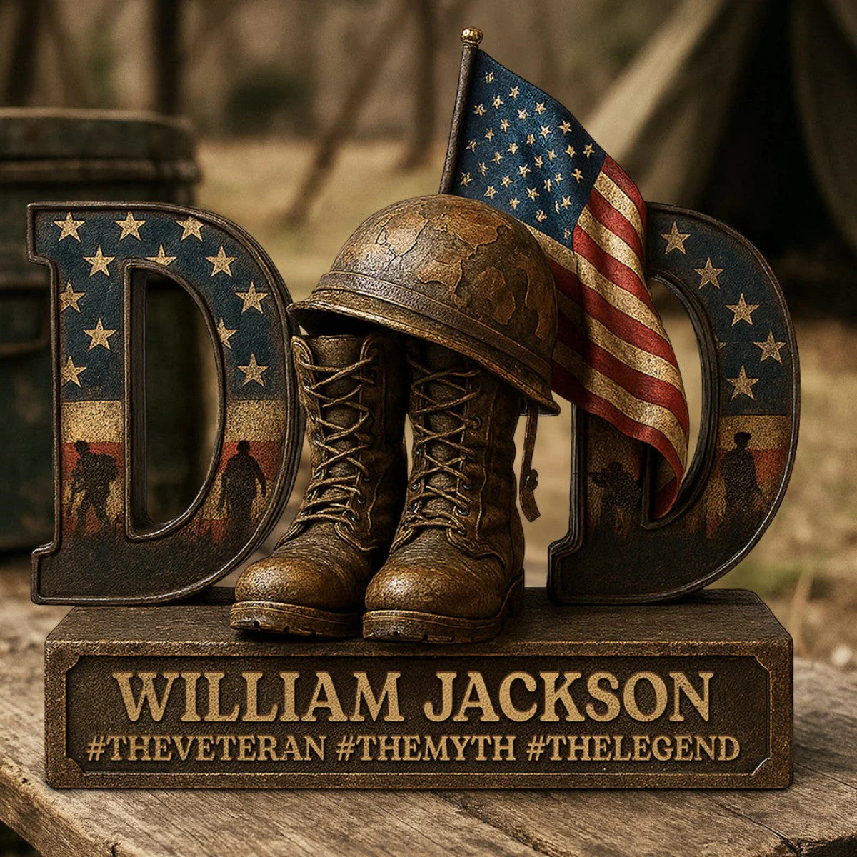 Veteran Dad Personalized Acrylic Plaque Gifts For Dad - Image 3