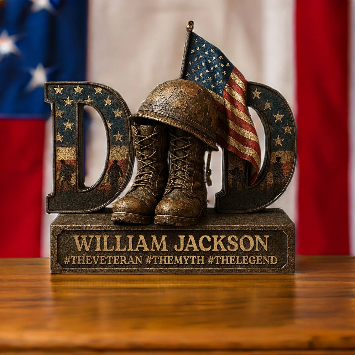 Veteran Dad Personalized Acrylic Plaque Gifts For Dad - Image 4